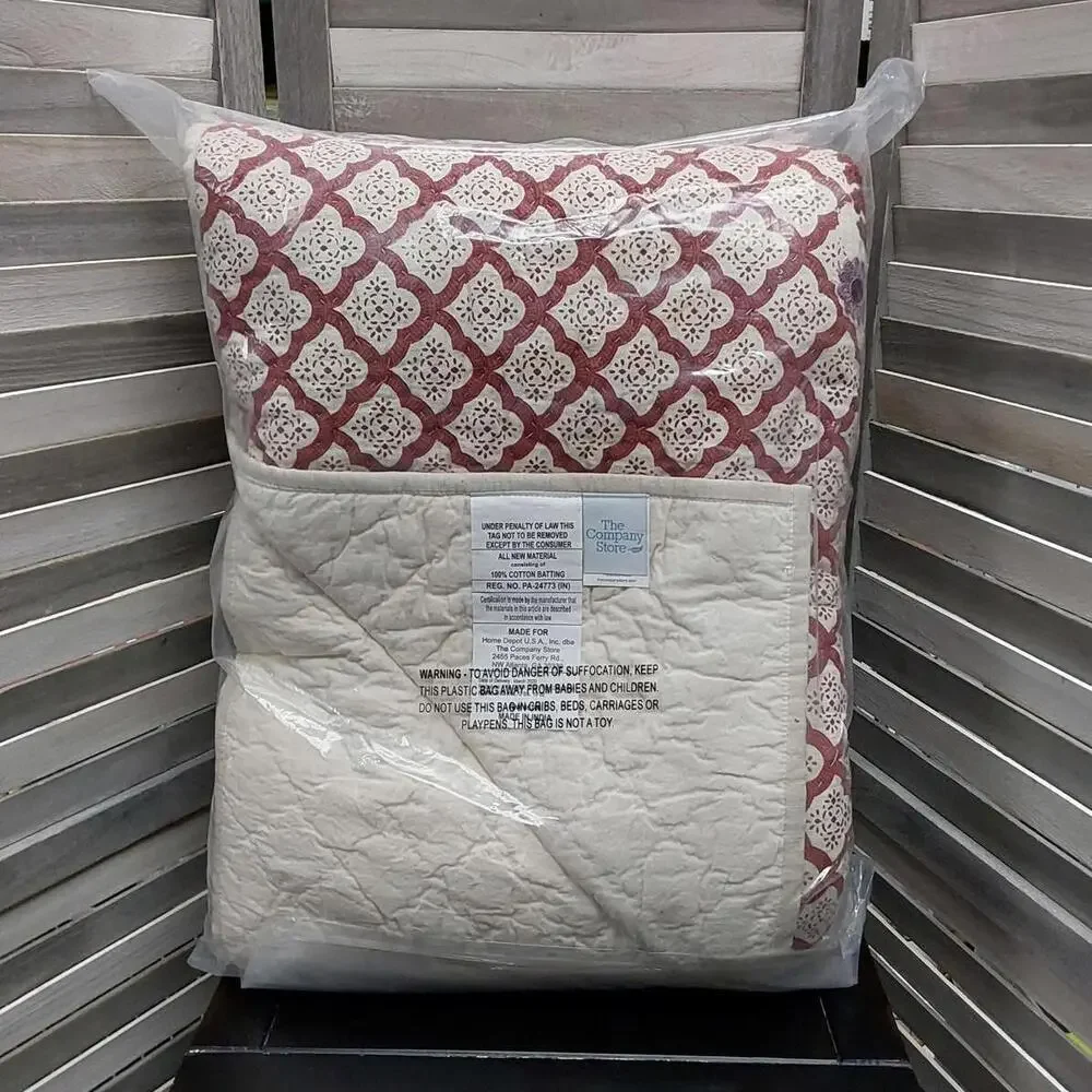 Thornwood Multicolored Geometric Cotton Blend Embroidered Quilt | Company Store